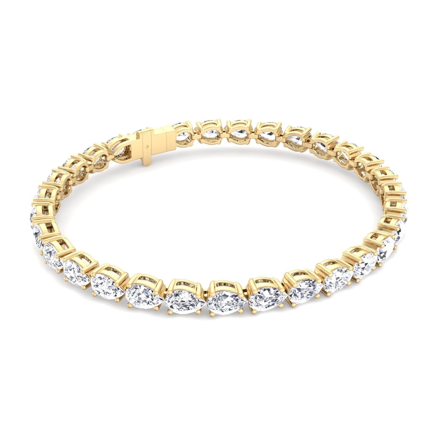 pear-shape-east-to-west-diamond-tennis-bracelet-solid-yellow-gold