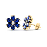 Fiore - Pear Shaped Sapphire & Diamond Cluster Earrings - Gem Jewelers Co