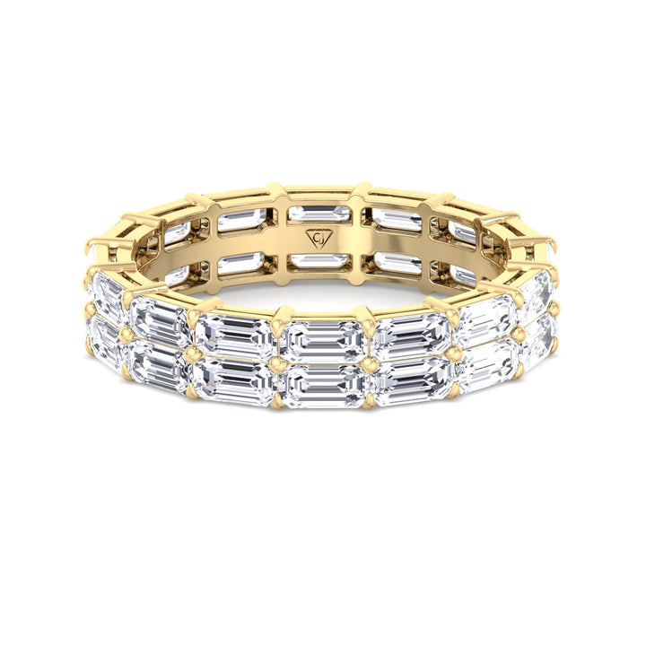 double-row-emerald-cut-diamond-in-east-to-west-style-eternity-band-in-yellow-gold