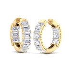 Escudo - 6.35 Carat Emerald Cut Diamond Inside Out Hoops - Gem Jewelers Co