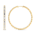 Altaire - Emerald and Round Cut Eternity Hoops - Gem Jewelers Co